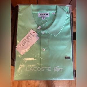 New Men’s Lacoste polo shirt. Size medium, mint green.